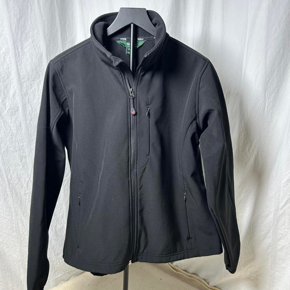 WOOLRICH Full Zip Jacket‎ w/ Soft Shell + Pockets Women's L Black